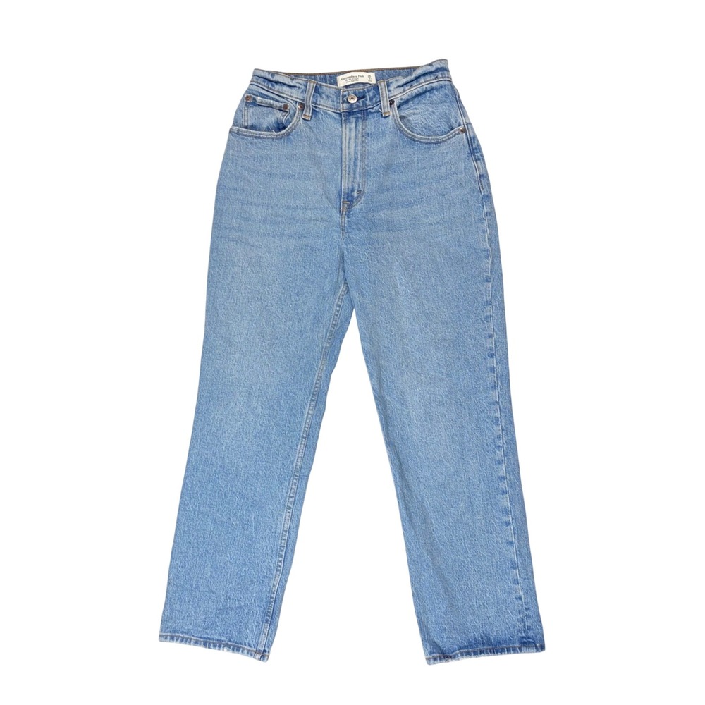 Abercrombie Fitch Curve Love 90s Straight Ultra High Rise Jeans Light Wash 26/2